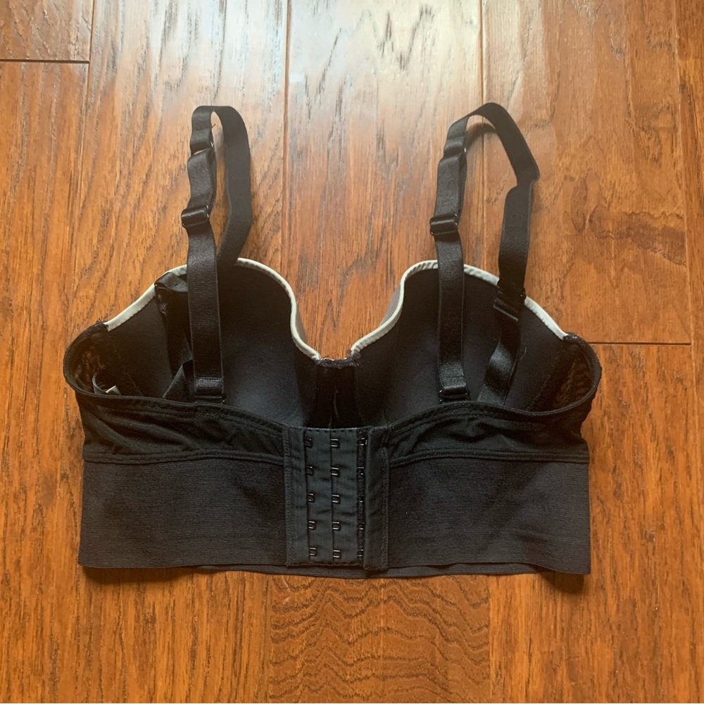H&M Mesh Bustier Crop Top Black Balconette Corset Style | Size 34B - Picture 3 of 7